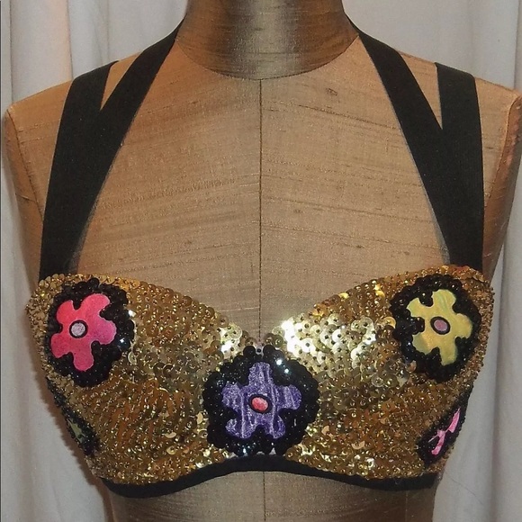 Dana Deatherage Vintage GoGo Belly Dancer Bra M - Picture 2 of 8